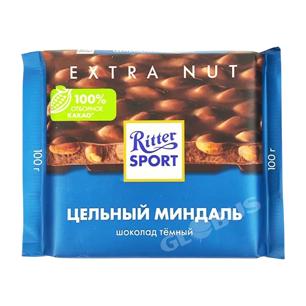 Шоколад Ritter Sport темн. цельный миндаль 100г
