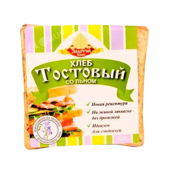 Хлеб Тостовый со льном 300г Золотой колос