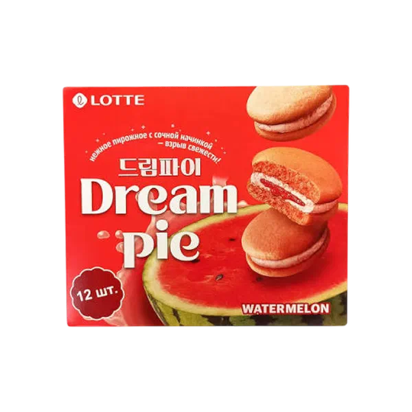 Печенье Lotte Dream Pie со вкусом арбуза 12шт*23г