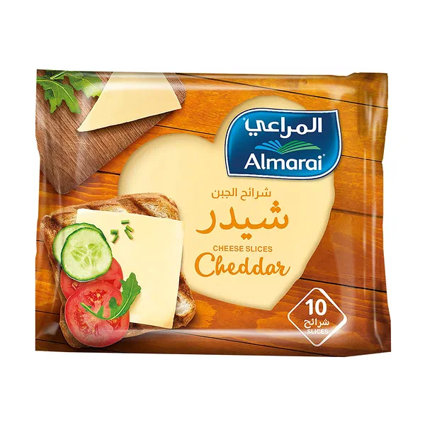 ALMARAI 10 CHEDDAR CHEESE SLICES 200G - ALMARAI 10 CHEDDAR CHEESE SLICES