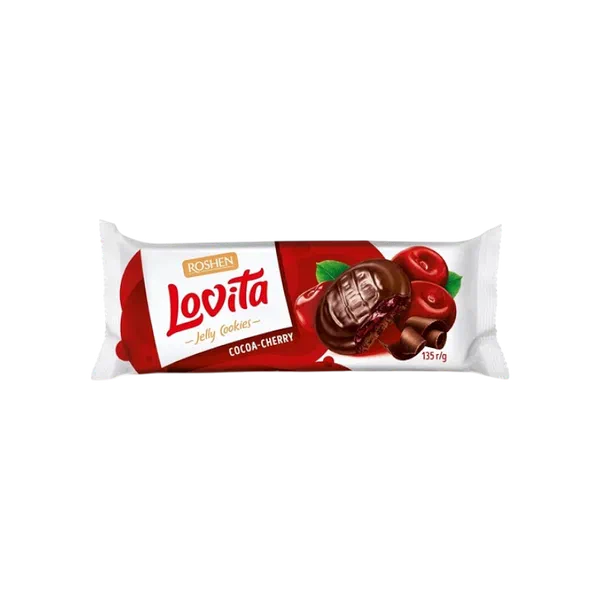 Печенье Roshen Lovita Jelly cookies сдобн. вишня 135г