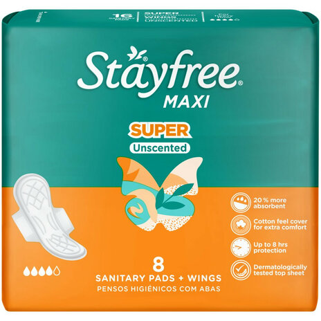 Stayfree Orange Super Unscent 8s