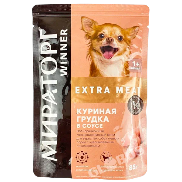 Корм д/собак Winner Курица в соусе 85г