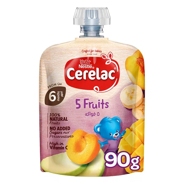 NESTLE CERELAC 6-FRUITS SMOOTH MIXED FRUIT PUREE 90G POUCH