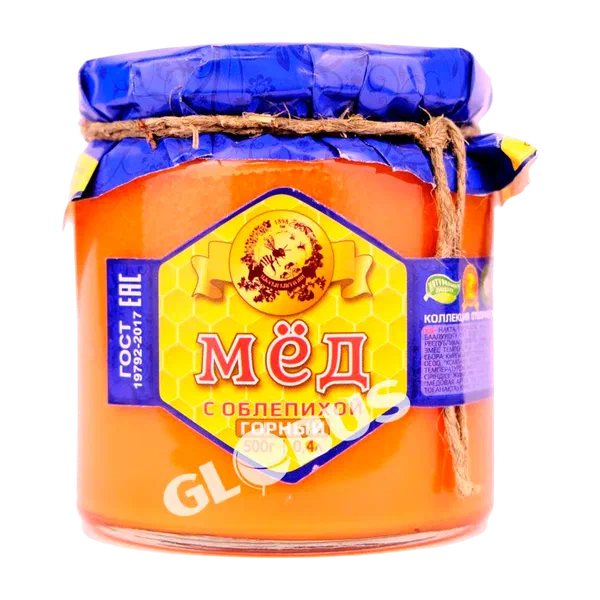 Мёд Пасеки Киргизии горный с облепихой 500г ст/б Медовая Артель
