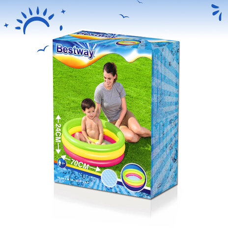 بست واى مسبح نفخ ملون 3 طبقات ارضية نفخ 70X24 سم