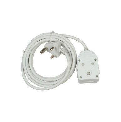 Janus Dbl Coupler Extension Cord 10A 3m - White