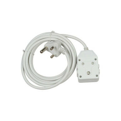 Janus Dbl Coupler Extension Cord 10A 3m - White