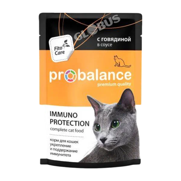 Корм д/кошек Pro Balance Immuno Protection говядина в соусе 85г