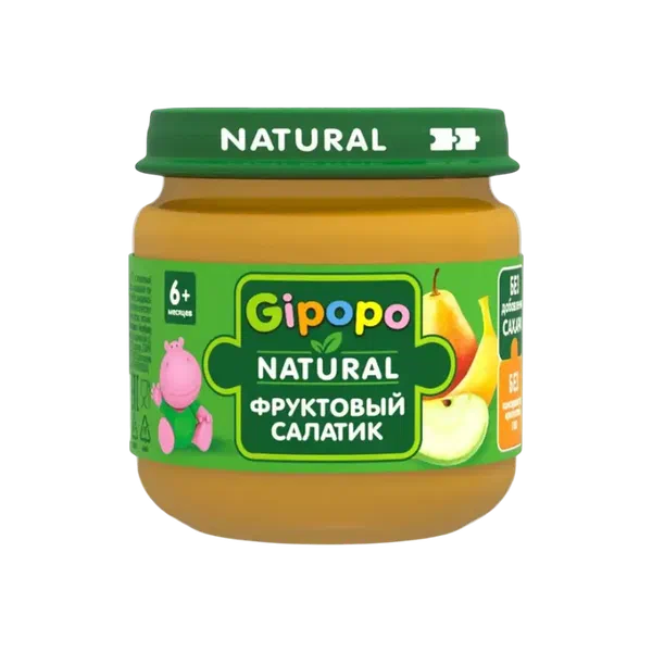 Пюре дет. Gipopo фрукт. ябл/груша/бан 80г ст/б