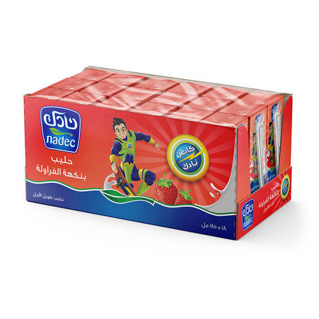 Nadec Milk Straberry Flavored 18X185Ml