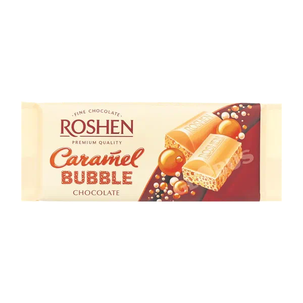 Roshen ак тешиктүү карамель шоколад 80г