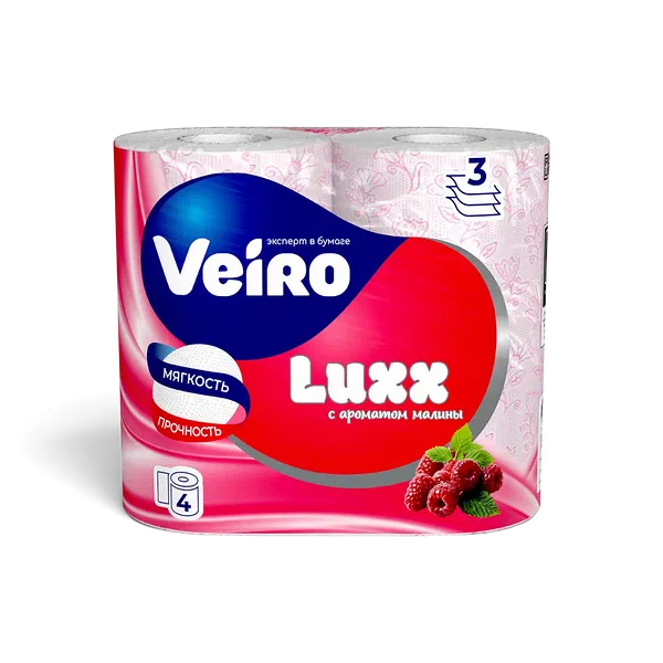 Бумага туал Veiro Luxoria белая малина 3сл 4рул