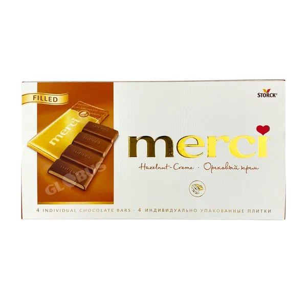 Шоколад Merci ореховый крем 112г Storck