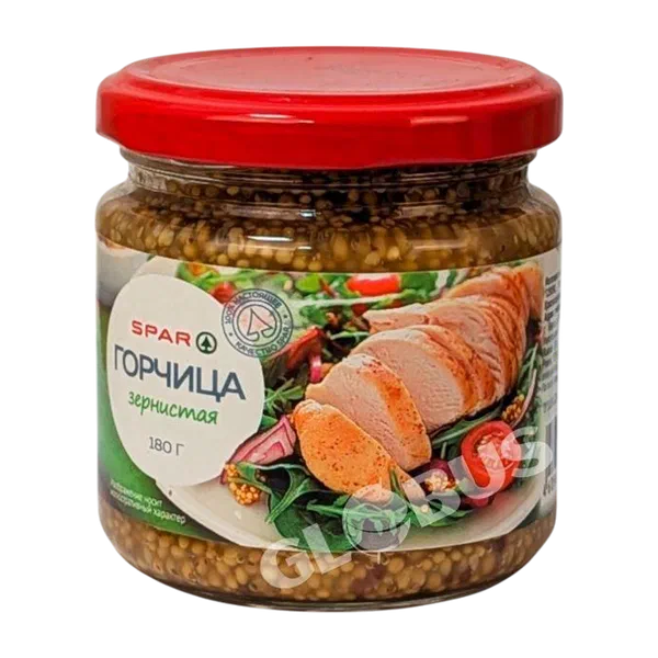 Горчица SPAR зернистая 180г ст/б SPR1