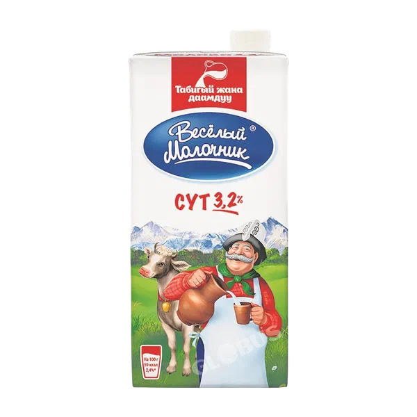 Молоко ВМ стерил 3,2% 950г ТВА Бишкексут