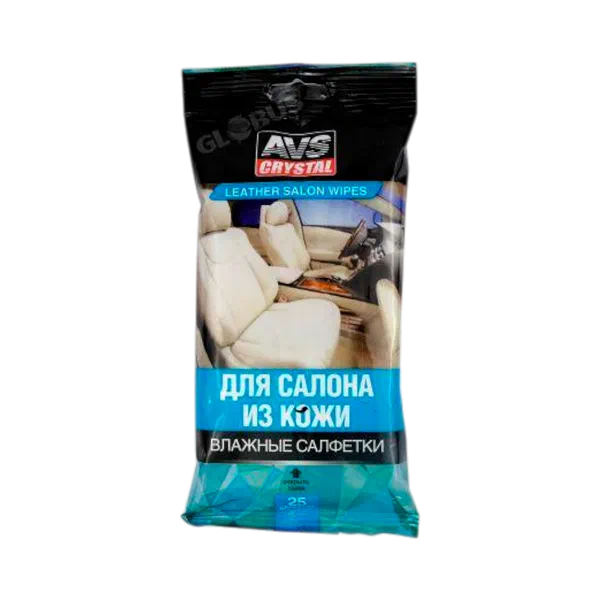 Салфетки влажн д/авто AVS Crystal д/салона из кожи 25шт