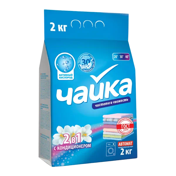 Порошок стир Чайка 2в1 с конд авт 2кг
