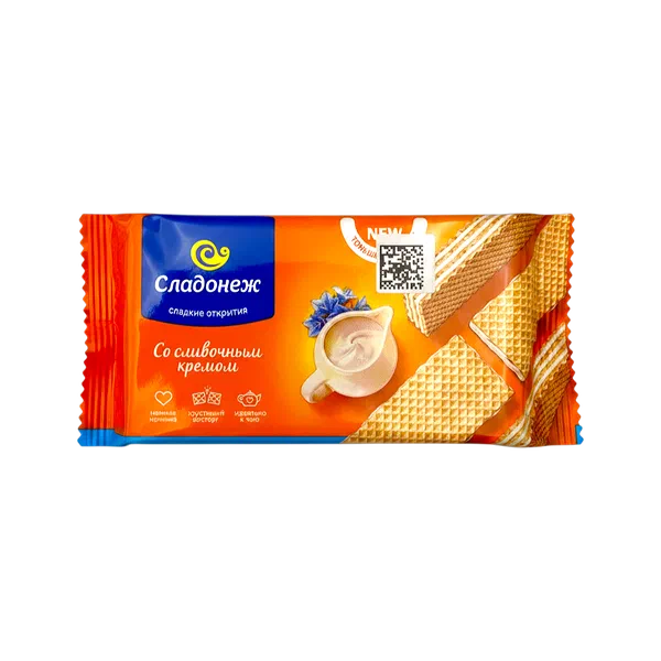 Вафли Сладонеж Тоньше и вкуснее с слив кремом 170г