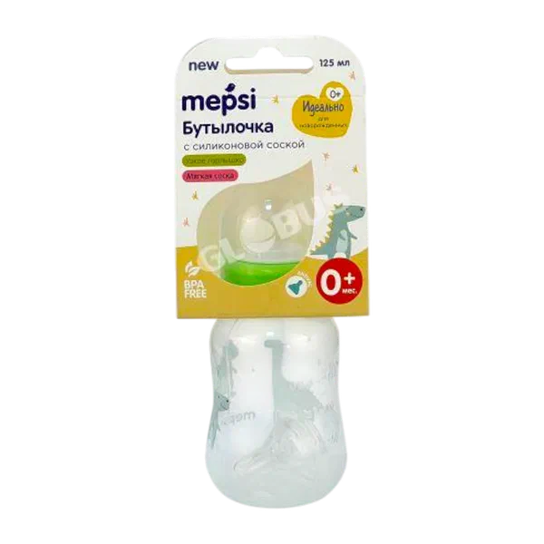 Бутылочка Mepsi Dino силикон соска 0+ 125мл