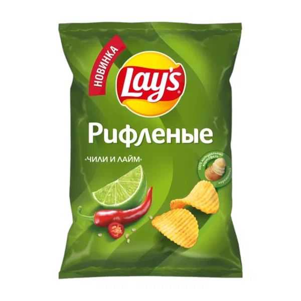 Чипсы Lay's Рифл Чили/лайм 125г п/п Фрито Лей Россия 19