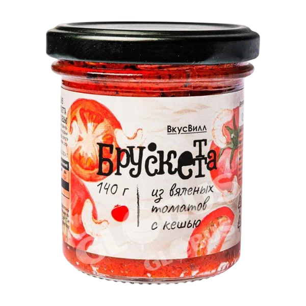 Брускетта Вкусвилл вяленный томат с кешью 140г