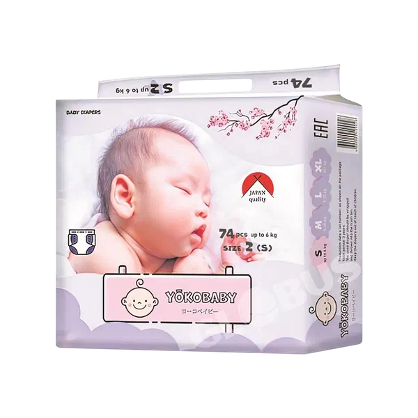 Подгузники детск Yokobaby S №2 Giga 74шт