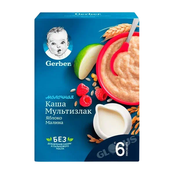 Каша дет. Gerber мультизлак. ябл/мал с 6мес 180г