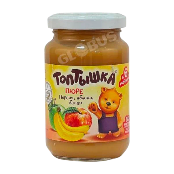 Пюре дет. Топтышка перс/ябл/бан с 6мес 190г ст/б