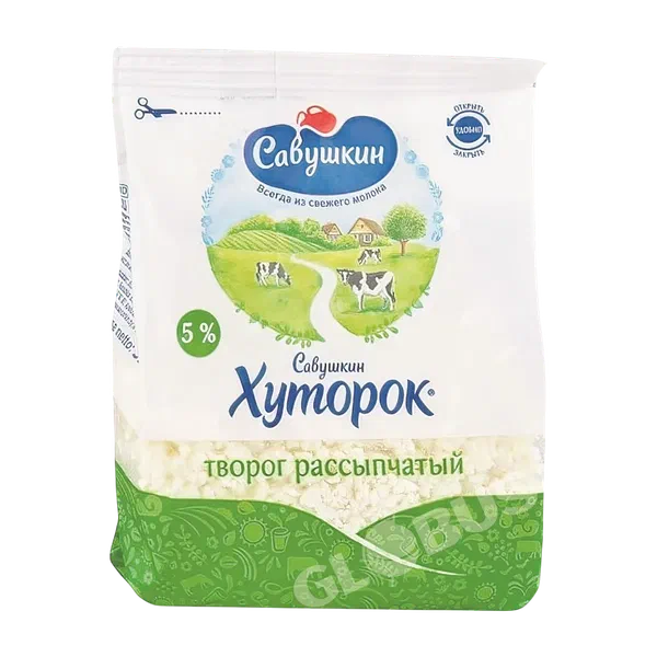 Творог Савушкин Хуторок рассып 5% 350г м/у РЦ