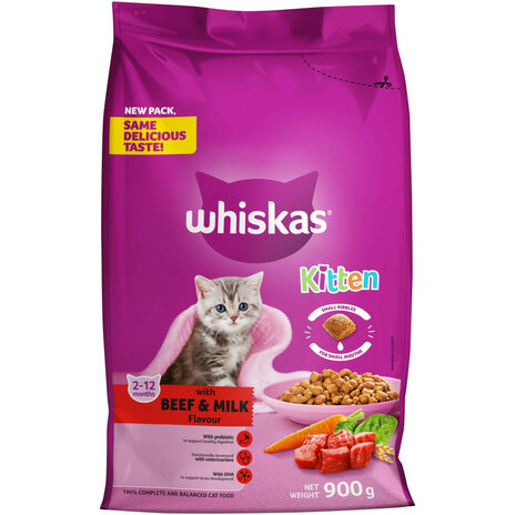Whiskas Dry Kitten Beef 900g