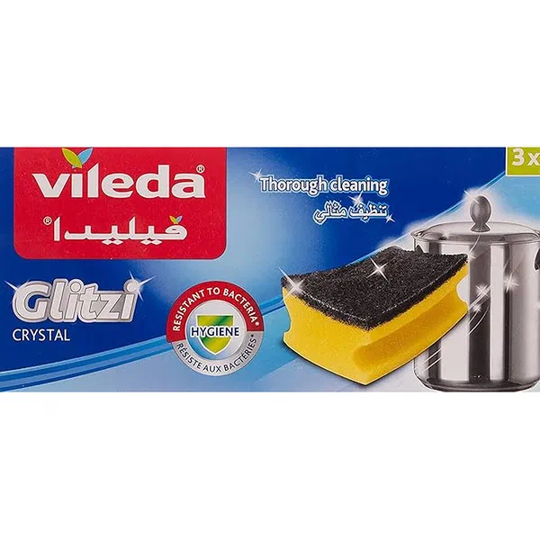 VILEDA GLITZI STAINLESS STEEL SCOURERS 6+3 FREE VALUE PACK