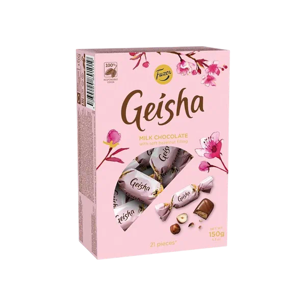 Конфеты шок Geisha молочн с орех начин из фунд 150г