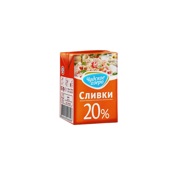 Сливки Чудское озеро 20% 200г Импорт