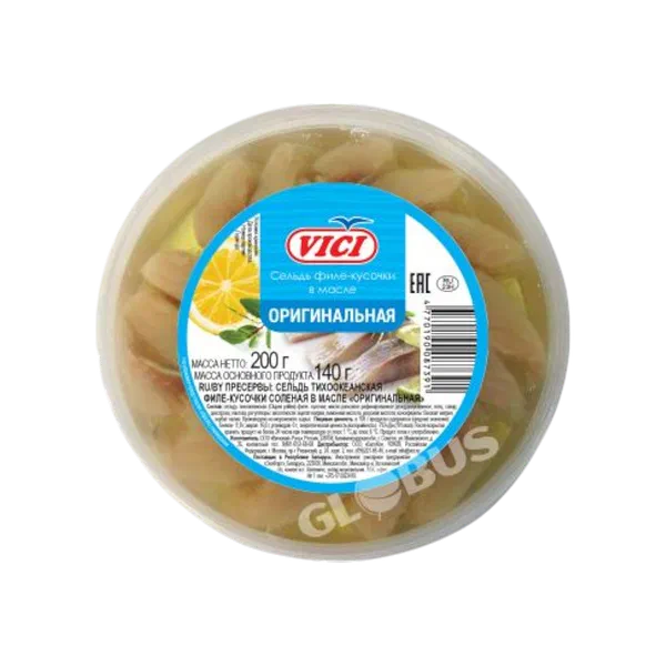 Филе Сельди Vici Любо есть Оригинальная в масле кус 200г
