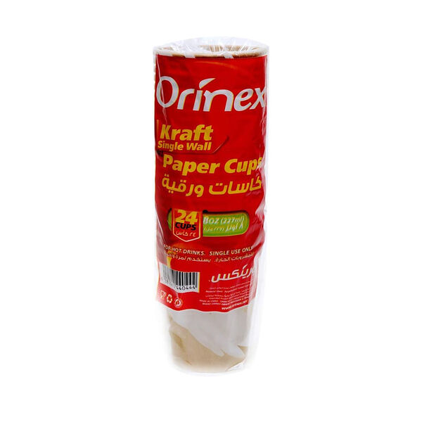 Orinex Paper Cups Hot 8Oz 24 Pcs