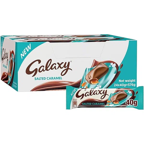 GALAXY SALTED CARAMEL BAR 40GM - SALTED CARAMEL FILLED GALAXY CHOCOLATE