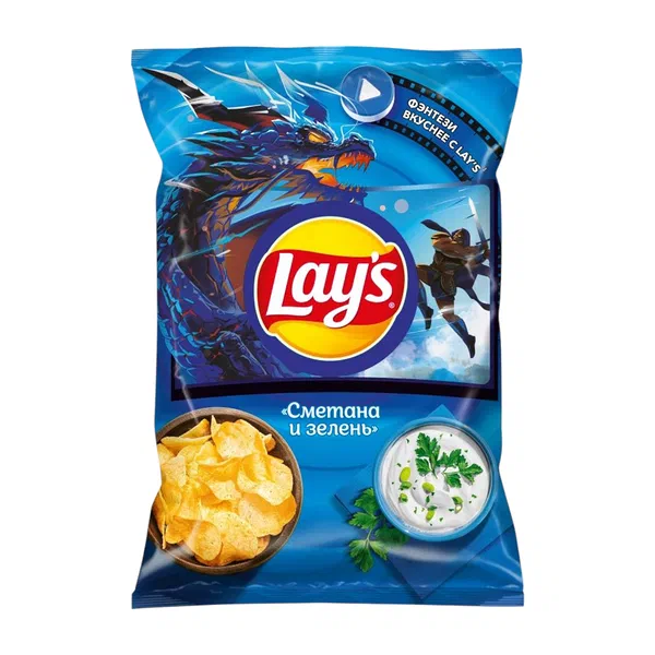 Lay's каймак/жашылча чипсылары 225г п/п