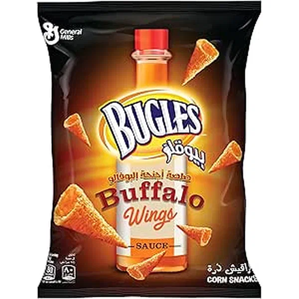 BUGLES BUFFALO WINGS SPICY CORN SNACKS 125G