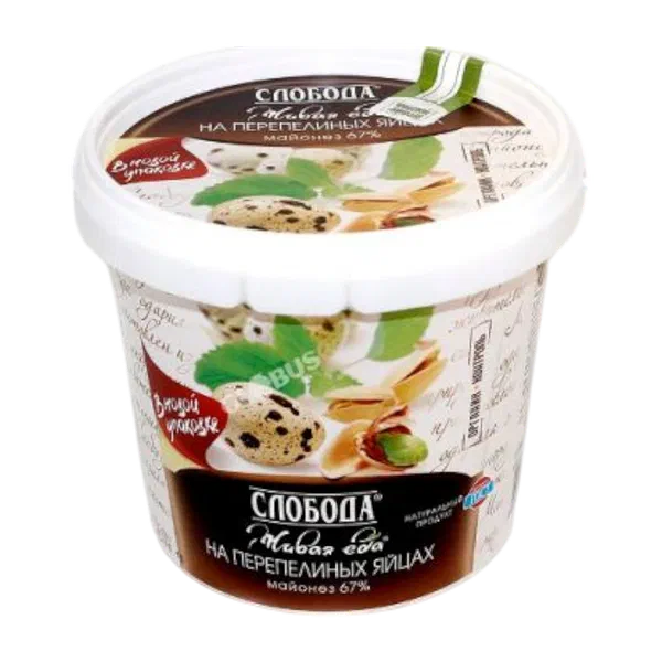 Майонез Слобода Перепелиное яйцо 67% 800мл вед Россия 12