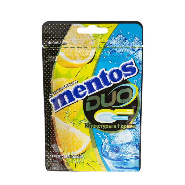 Mentos Duo Soda Лимон момпосуйлары 45г
