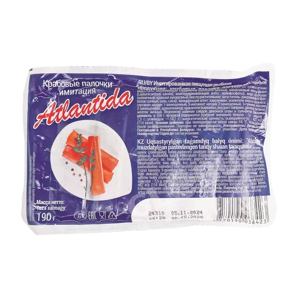 Крабовые палочки Атлантида 190г в/у