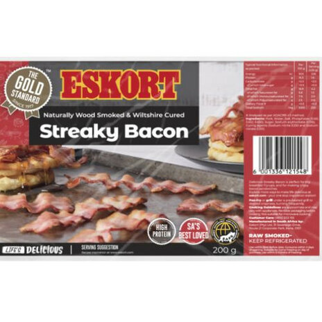 Eskort Wood Smoked Rindless Streaky Bacon 200g