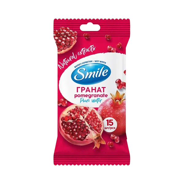 Салфетки влажн Биосфера Smile гранат/бел чай 15шт