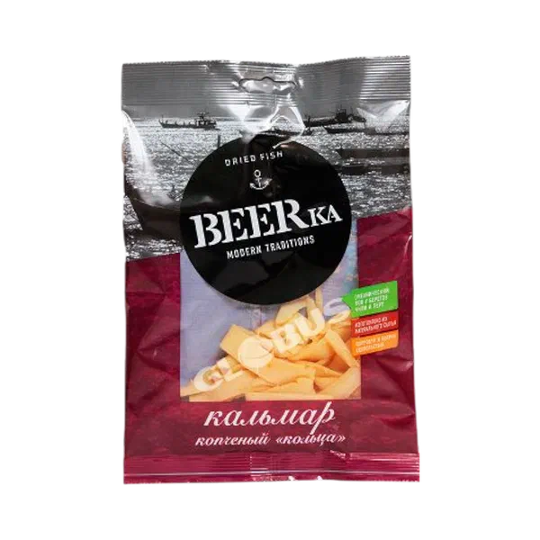 Beerka Кольца кальмара сүрсүтүлгөн даамдары 38г п/п