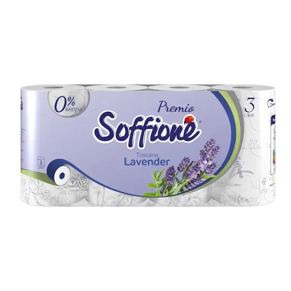 Бумага туал Soffione Toscana Lavender 3сл 8рул