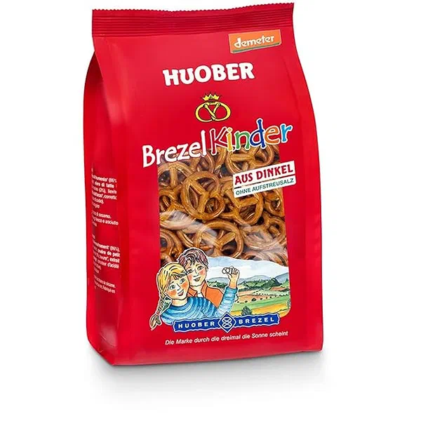 HUOBER BRZEL KINDER DINKEL 125G - KINDER DINKEL PRETZEL BREADSTICKS