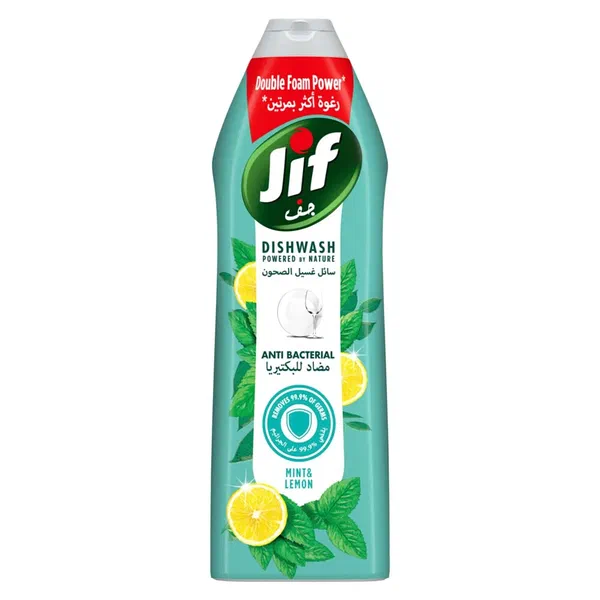JIF ANTI-BACTERIAL MINT AND LEMON DISHWASHING LIQUID 750ML