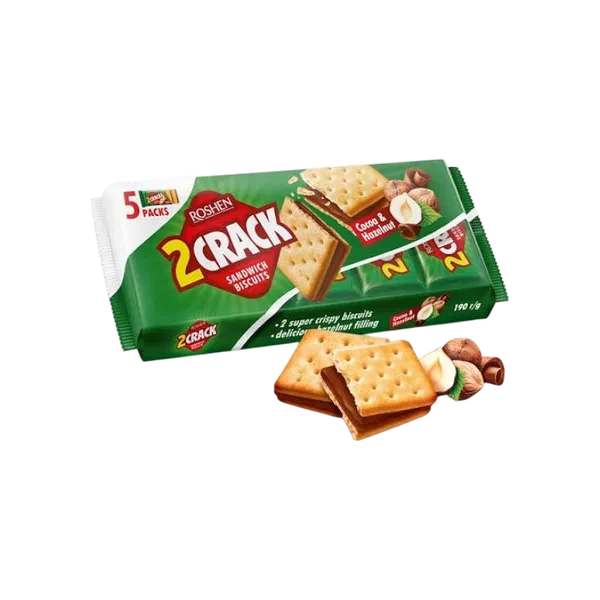 Крекер Roshen 2 Crack какао/орех 190г