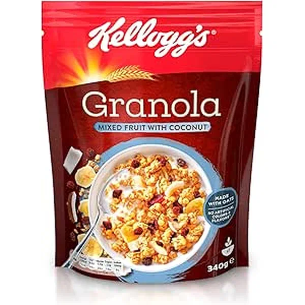 KELLOGG'S FRUIT AND COCONUT CRUNCHY WHOLE GRAIN GRANOLA 340G